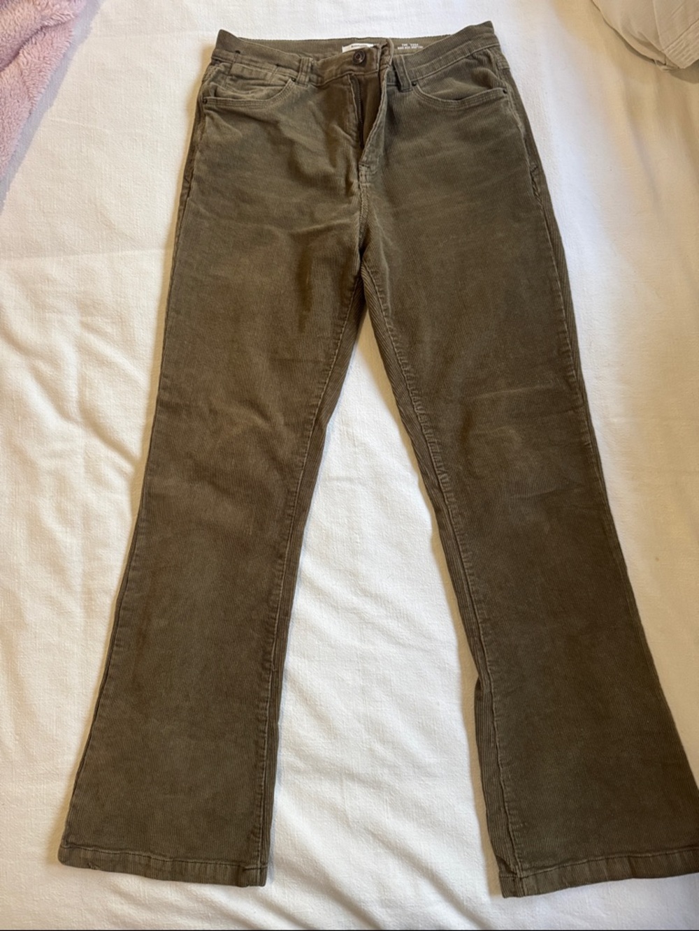 Kensie Olive Corduroy Bootcut Pants
